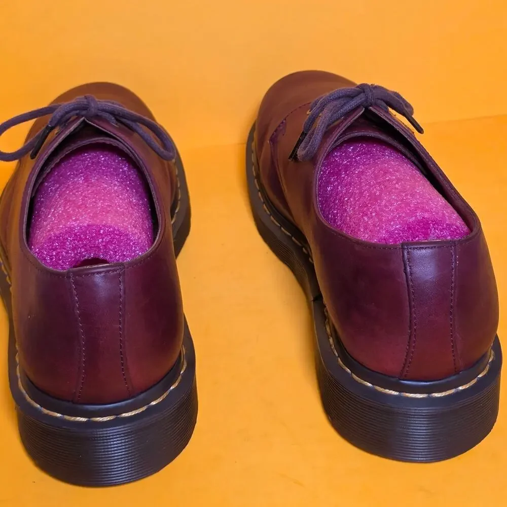 RARE Dr Martens 13377 For Life Oxfords Oxblood Burgundy Leather Men 9 Women 10